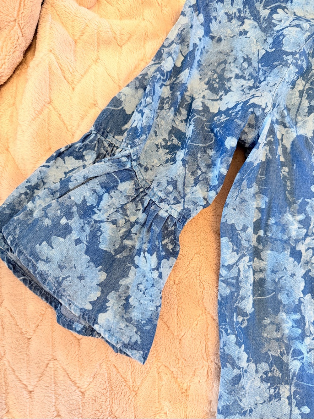 Ruby Rd. Blue Floral Off-Shoulder Tunic - Picture 4 of 5